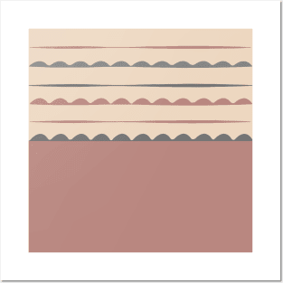 Stripes, red, crimson, grey, minimal, line, minimalist, line-art, Posters and Art